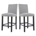 Kd Cuna Counter Height Fabric Upholstered Dining Chair with Nailhead Trim, Gray - Set of 2 KD2582662